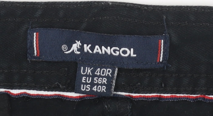 Kangol Men's Black 2XL Chino Trousers Regular Fit Cotton Blend