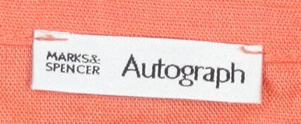 Marks & Spencer Autograph Women’s Orange Linen Blend Wrap Blouse Size 12