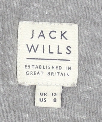 Jack Wills Womens Grey Basic Short Sleeve T-Shirt UK 12