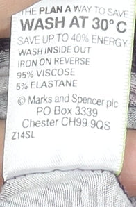 Marks & Spencer Women Purple Floral 3/4 Sleeve Scoop Neck Tunic Top UK 16