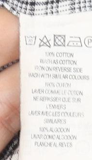 French Connection Men's Grey Check Button-Up Long Sleeve Shirt Size L