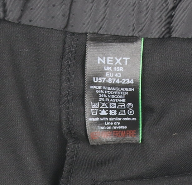 Next Men's Black Regular Fit Dress Pants Trousers Size 15R