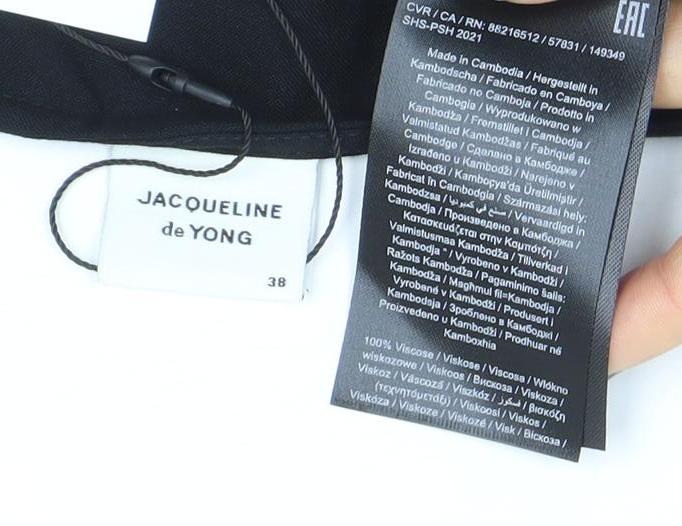 Jacqueline de Yong Women's Black Viscose Knee Length Ruffle Dress - Size 10