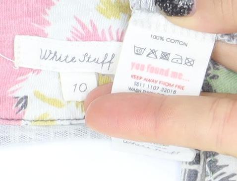 White Stuff Women's Multicoloured Floral Cotton Shift Dress Size 10
