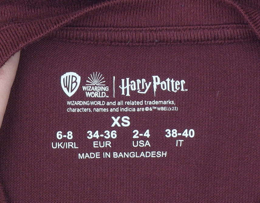Harry Potter Gryffindor Burgundy Long Sleeve Women's XS Nightshirt