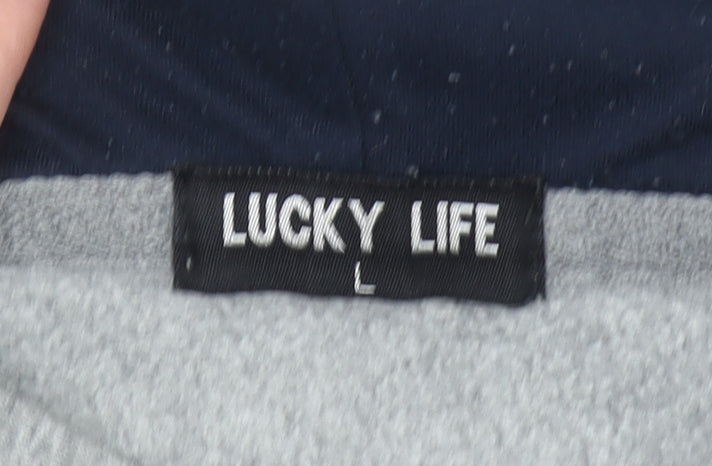 Lucky Life Boys Grey Pullover Hoodie L Walking Towards California Print