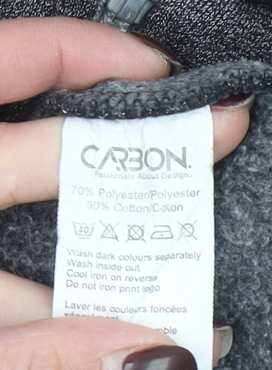 Carbon Men's Grey Full Zip Hoodie Medium Hooded Sweatshirt