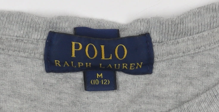 Polo Ralph Lauren Boys Grey Long Sleeve T-Shirt M (10-12) Classic Cotton