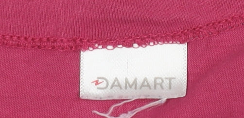 Damart Women Pink Cotton Long Sleeve Henley Polka Dot Pyjama Top M