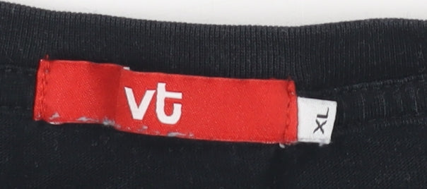 vt Womens Black XL Basic Crew Neck Graphic T-Shirt