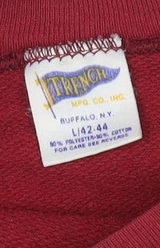 Vintage Trench Womens Red Pullover Sweatshirt Size L Washington Graphic