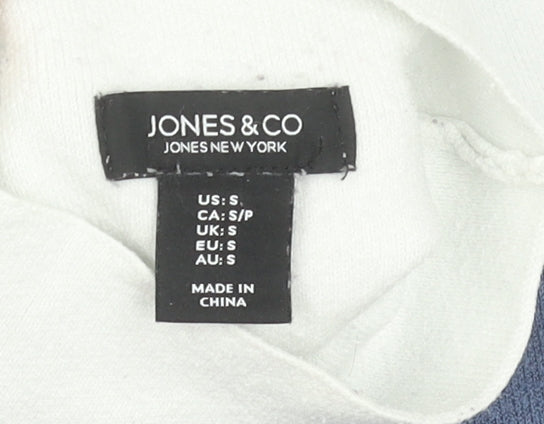 Jones New York Women’s Blue Colourblock Roll Neck Knit Top Size S
