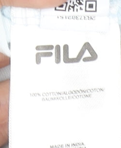Fila Womens Blue Cropped T-Shirt Size S Short Sleeve 100% Cotton
