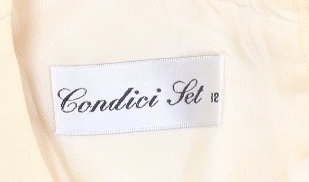 Condici Women Beige Size 12 Sheath Knee Length Formal Dress