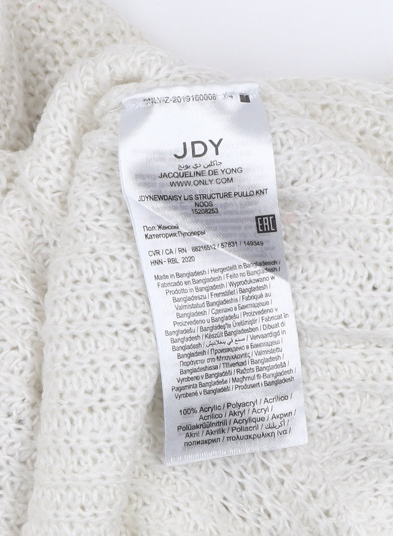 Jacqueline de Yong Women’s Ivory Chunky Knit XL Acrylic Pullover Jumper