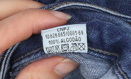 OKT Women Blue Distressed Skinny Jeans Size 12 Mid Rise
