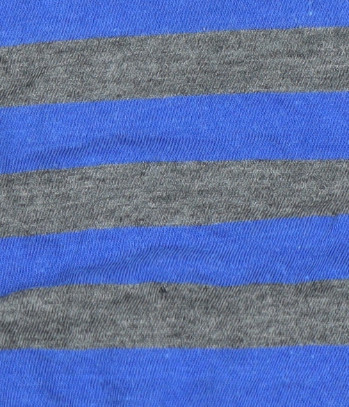 Gap Women's Blue Grey Striped Long Sleeve Cotton Modal T-Shirt Medium