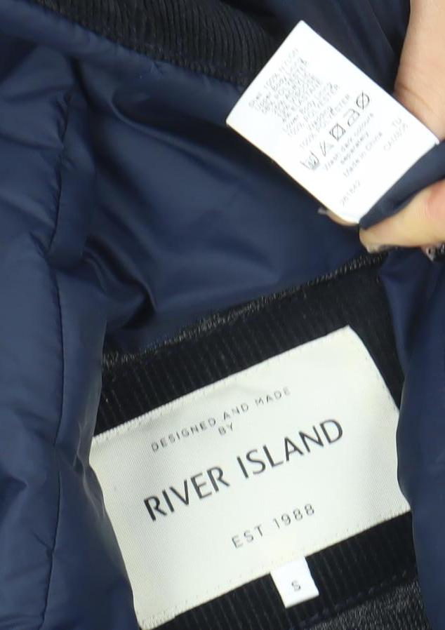 River Island Men's Blue Puffer Waistcoat S Regular Fit Padded Bodywarmer