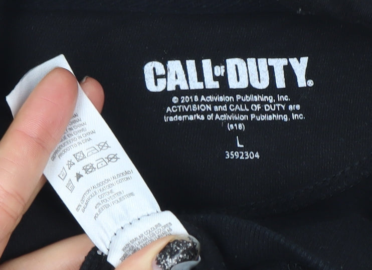 Call of Duty Men's Black Pullover Hoodie L Blackout Battle Royale Fleece