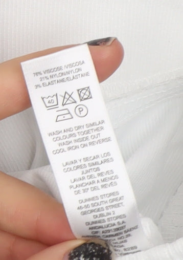 Gallery Womens White Straight Stretch Jeans Size Small
