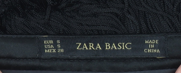 Zara Basic Women's Black Fringe Mini Skirt Size S
