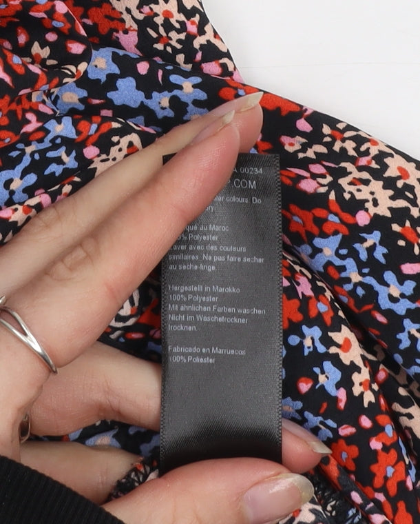 Topshop Women's Multicoloured Floral Midi Dress Size 6 Fit & Flare