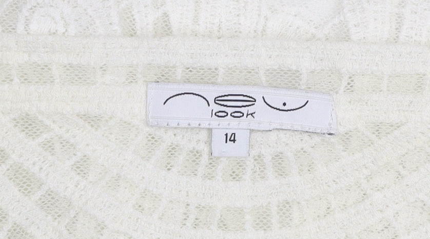 New Look Women’s Ivory Lace Tunic Blouse Size 14