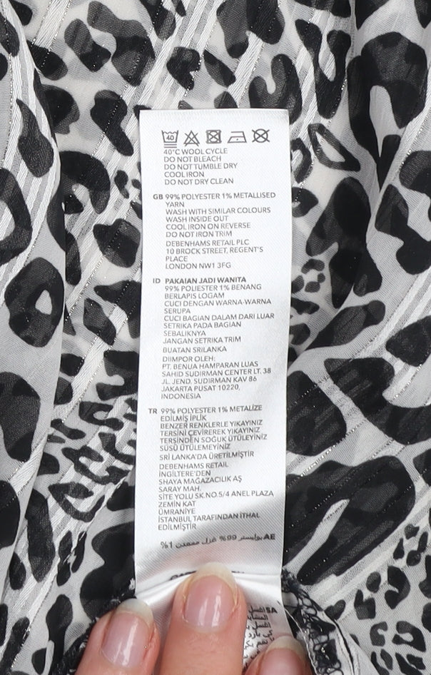 Star by Julien Macdonald Women’s Black Leopard Print Blouse Size 14