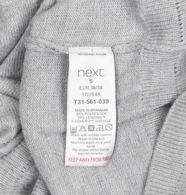 Next Women Grey Small Crew Neck Long Sleeve Pullover Jumper