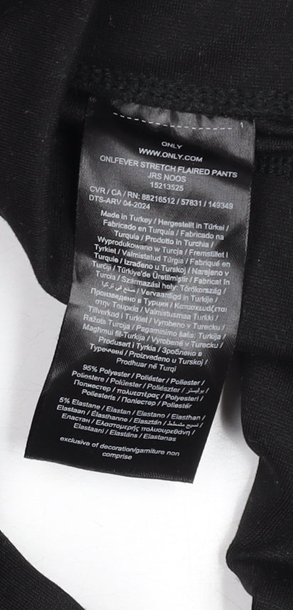 Additional view of Only girls’ black xs flared stretch jersey trousers