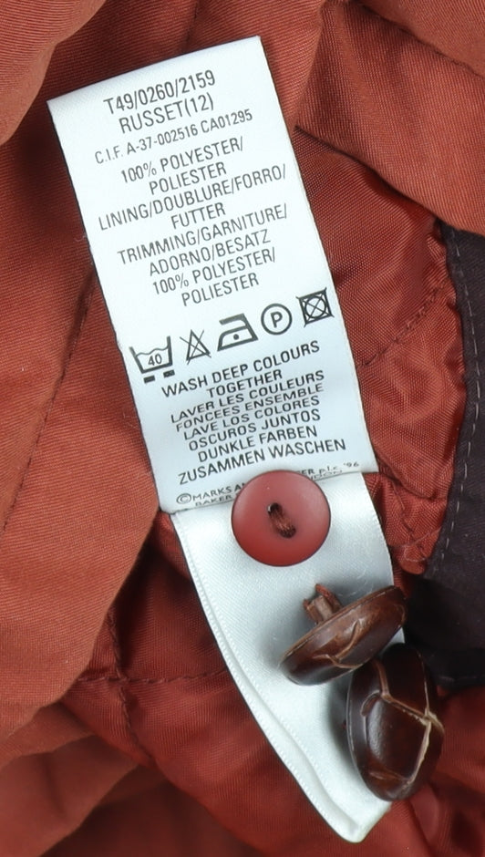 Marks & Spencer Women’s Russet Brown Long Hooded Parka Coat UK 12