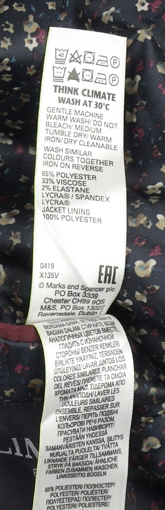 Marks and Spencer Men's Blue Check Regular Fit 36S Blazer Jacket