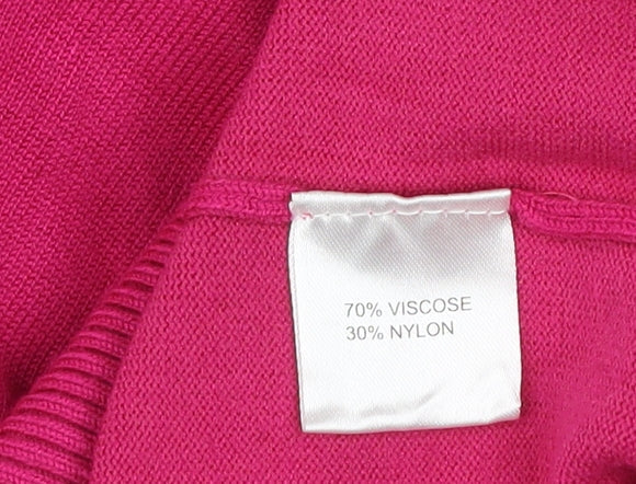 Castle of Ireland Womens Pink Collared Beaded Pullover Jumper Size 18
