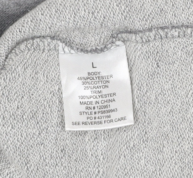 Pink Rose Women's Grey Tie Front Pullover Sweatshirt Size L