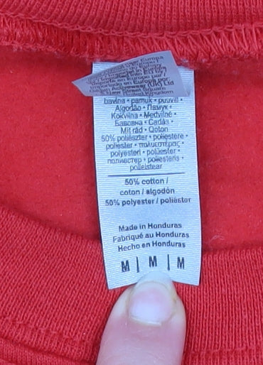Gildan Women Red Christmas Graphic Pullover Sweatshirt Size M