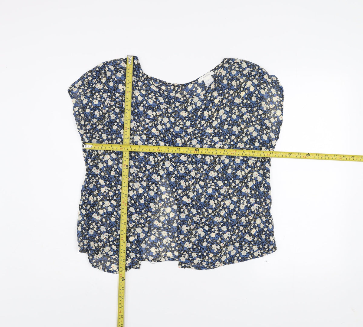 Dylan & Rose Women's Blue Floral Rayon Tunic Blouse Size 10