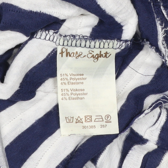Phase Eight Womens Blue Striped Jersey T-Shirt Size 10