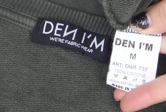 DEN I’M Khaki Graphic Cotton Sweatshirt Women M Regular Fit