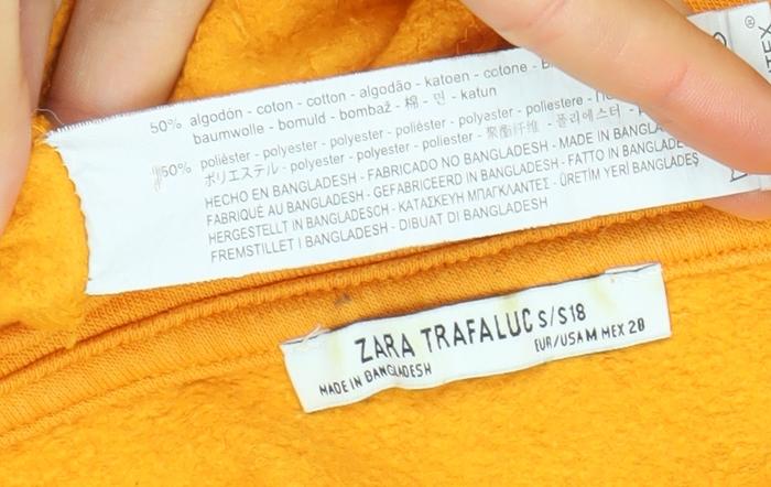 Zara Trafaluc Womens Yellow Pullover Sweatshirt Size S Long Sleeve