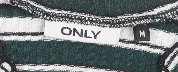 ONLY Women's Multicoloured Striped Knit Jumper M High Neck