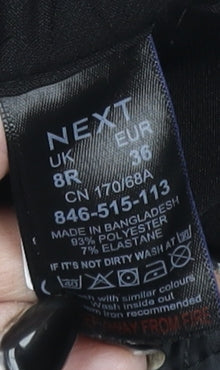 Next Women Black Slim Fit Stretch Trousers Size 8R Workwear Style