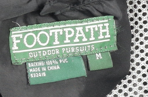 Footpath Men's Black Waterproof Windbreaker Jacket Size M Outdoor PVC