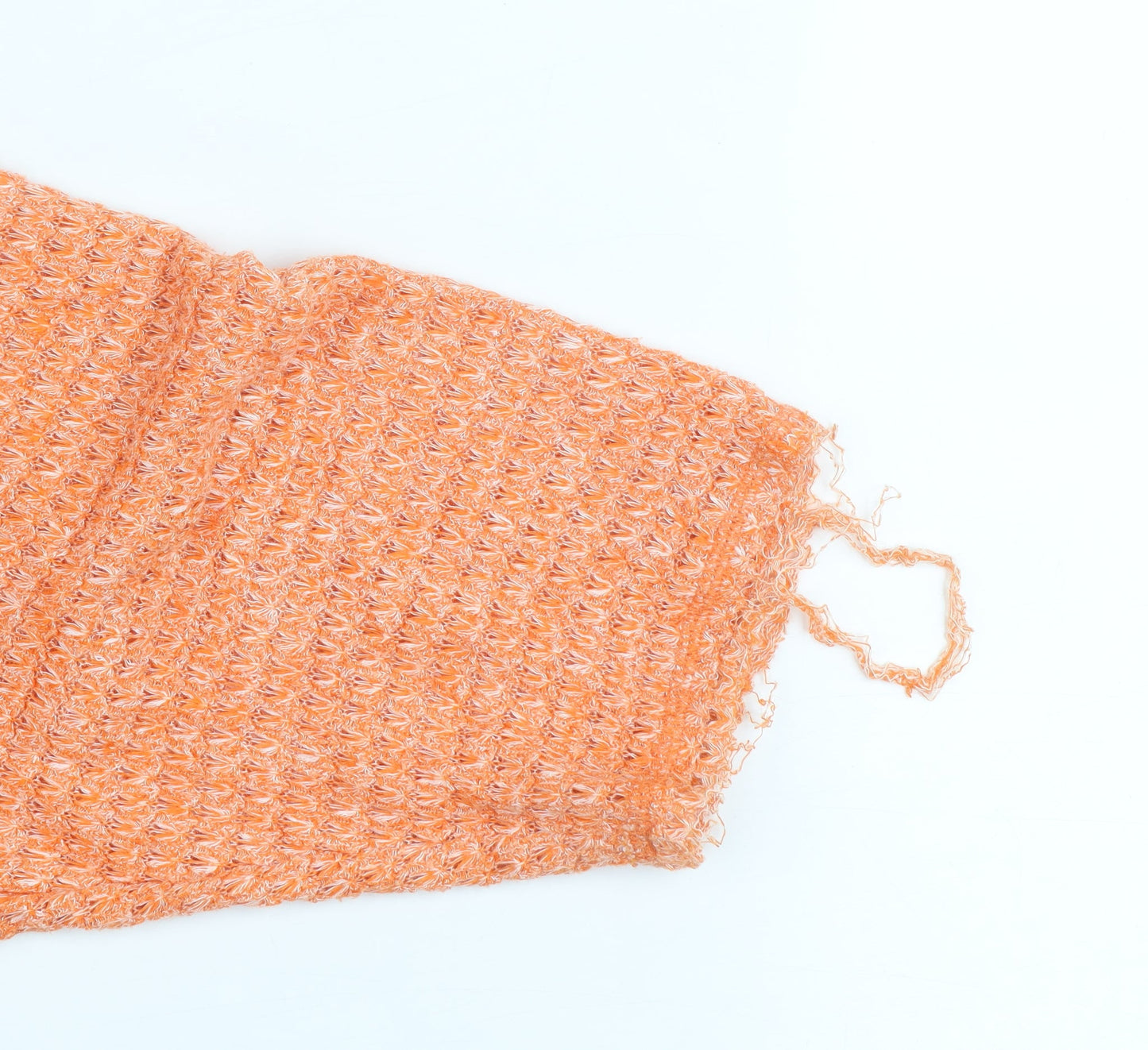 Urban Outfitters Women Orange Open-Knit V-Neck Pullover Jumper L