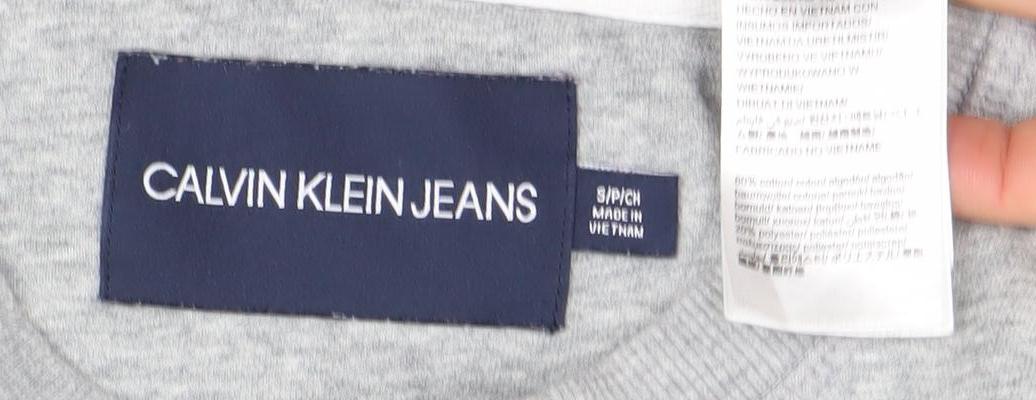 Calvin Klein Jeans Women's Grey Logo Sweatshirt Size S Pullover