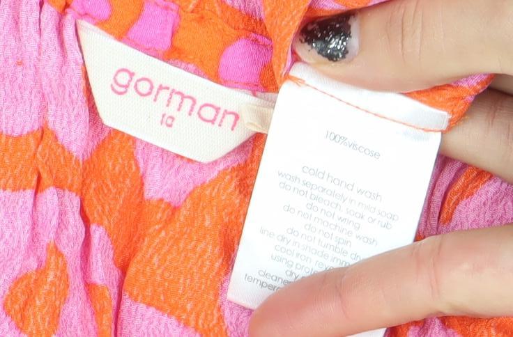 Gorman Womens Multicoloured Size 16 Cropped Off-Shoulder Blouse
