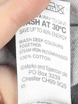 Marks & Spencer Men's Grey Cotton Polo Shirt Size M Regular Fit