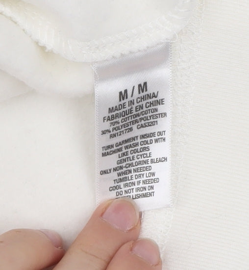 Aeropostale Womens White Pullover Hoodie Medium Cotton Blend