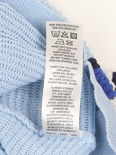Savida Women's Blue Striped Crew Neck Pullover Jumper Size 12