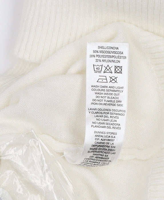 Savida Womens Ivory Roll Neck Knit Jumper Size 12