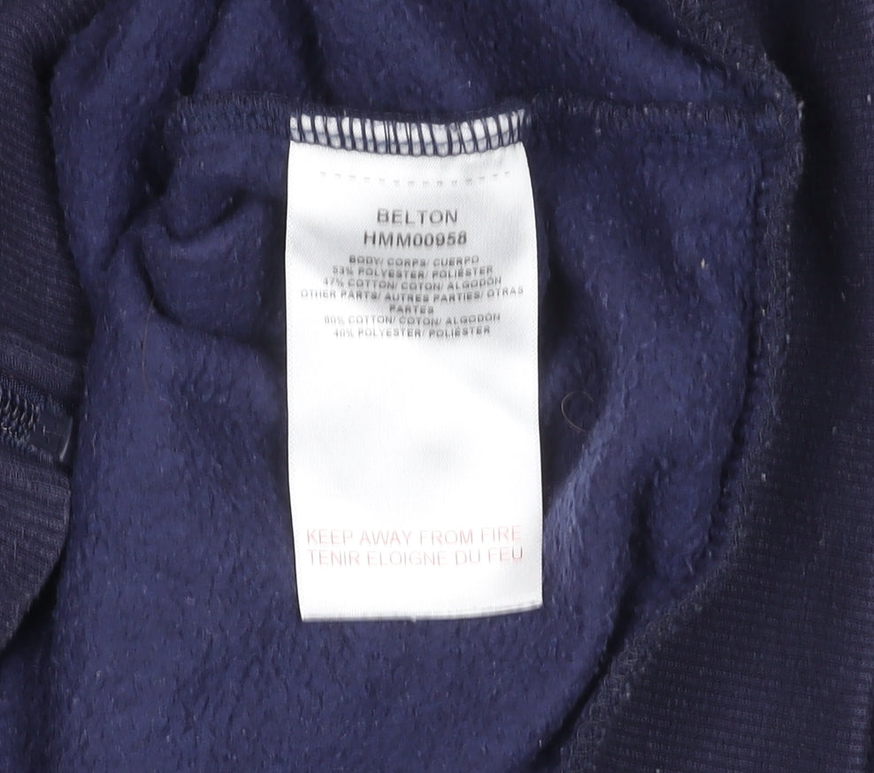 Henleys Men's Blue & Grey Full Zip Hooded Active Jacket Size L